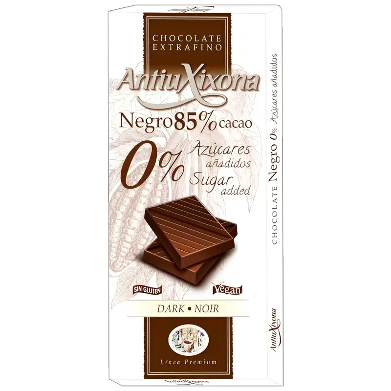 Antiuxixona Chocolat Noir 85% sans Sucre 100g Antiuxixona Chocolat Noir 85% sans Sucre 100g