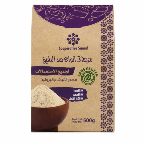 Cooperative Sanad mix 3 Farines (Quinoa, Caroube, Riz complet) 500g