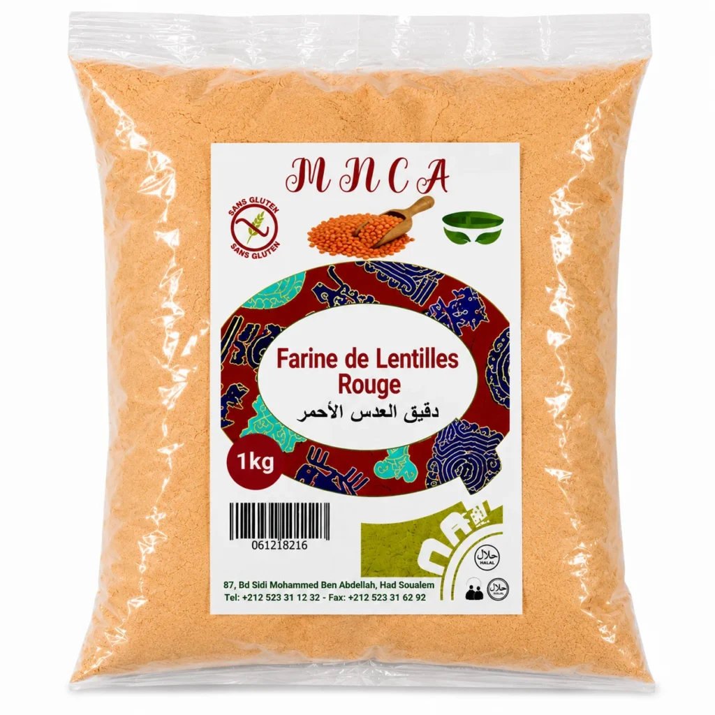 mnca farine de lentilles rouges 1kg