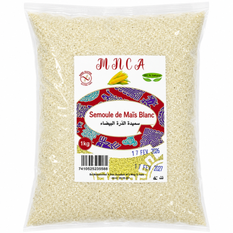 mnca semoule de mais blanc 1kg