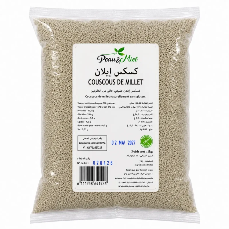 peau et miel couscous de millet 1kg peau et miel couscous de millet 1kg