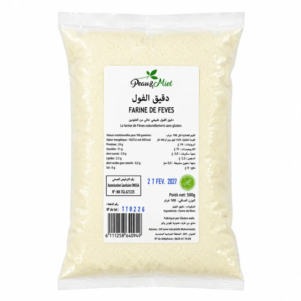 peau et miel farine de fèves 500g