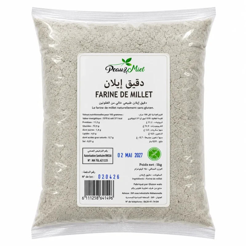 peau et miel farine de millet 1kg peau et miel farine de millet 1kg