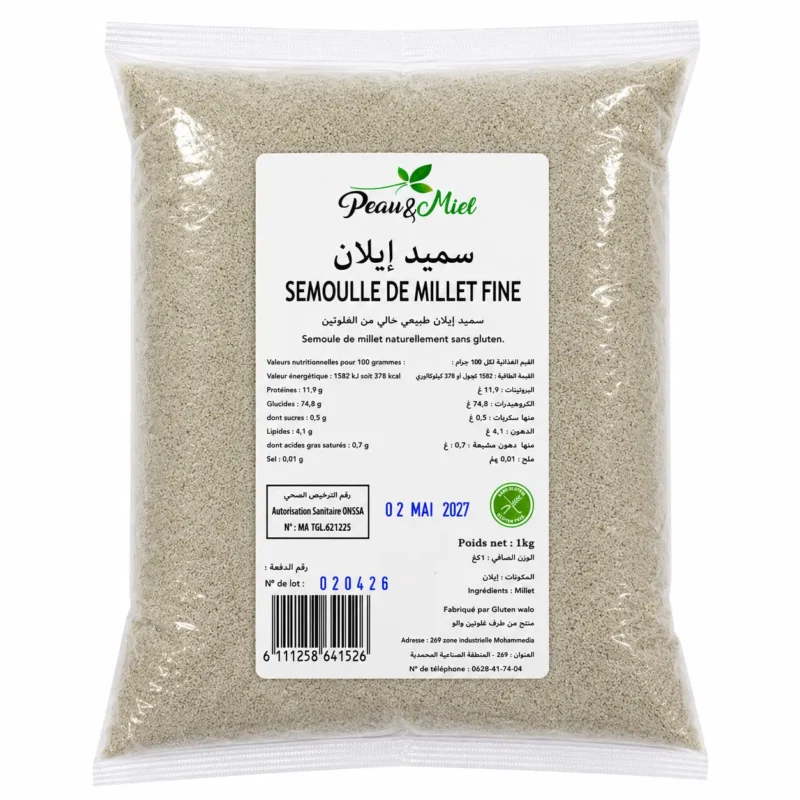peau et miel semoule de millet fine 1kg peau et miel semoule de millet fine 1kg