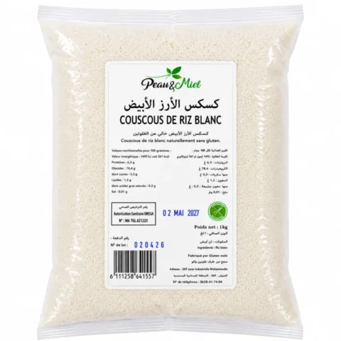 peau et miel couscous de riz blanc 1kg