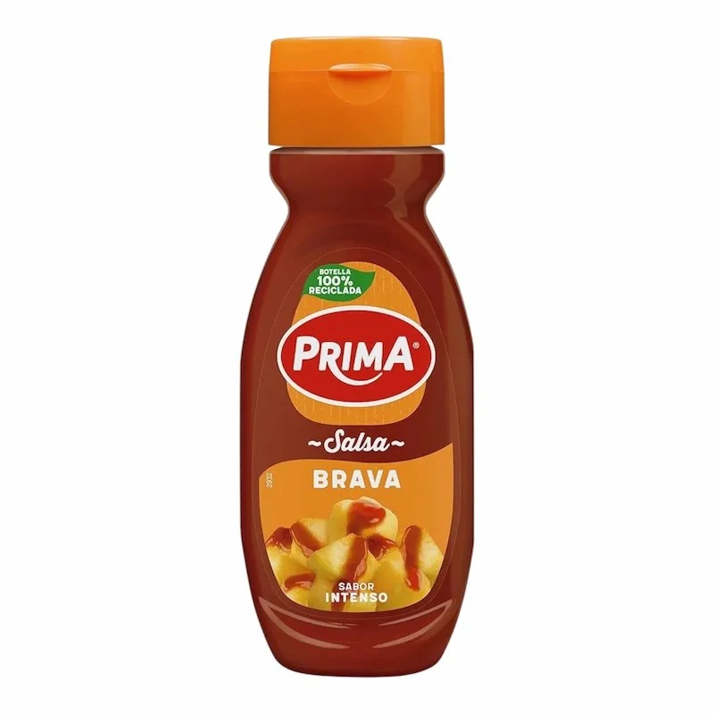 1000951371.jpg Bouteille de sauce brava Prima sans gluten 290g sur fond blanc