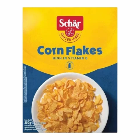 Schär Corn Flakes 250g, céréales sans gluten croustillantes riches en vitamine B et sans lactose.