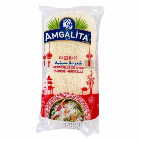 Amgalita vermicelle de Chine sans gluten 250g sur fond blanc