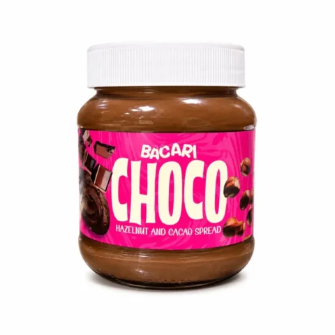 Pot Bacari Choco pâte à tartiner cacao et noisette sans gluten 350g fond blanc