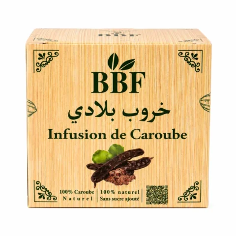 Boîte Biobenzaf infusion de caroube sans gluten 200g fond blanc