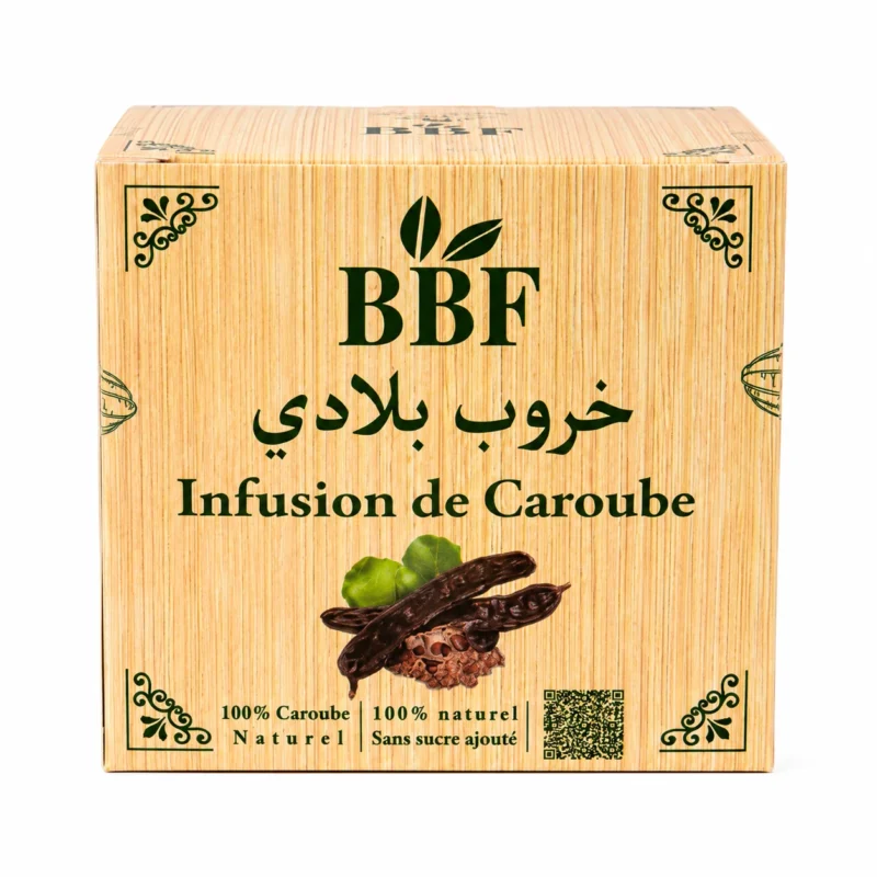 Biobenzaf infusion de caroube 200g Boîte Biobenzaf infusion de caroube sans gluten 200g fond blanc