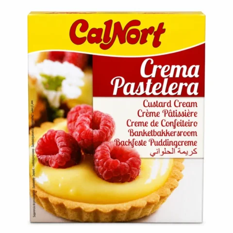 Boîte CalNort crème pâtissière sans gluten 2x80g sur fond blanc