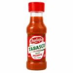 Bouteille de sauce piquante Chalupa Tabasco sans gluten 100ml sur fond blanc