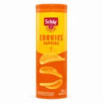 Schär Curvies Paprika 170g, snack croustillant sans gluten au paprika dans un emballage refermable.