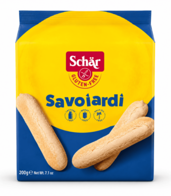 Schär Savoiardi 200g, biscuits cuillère sans gluten, sans lactose et sans huile de palme pour tiramisu et desserts.