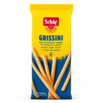 Schär Grissini 150g, gressins sans gluten dorés et croustillants en 3 portions individuelles.