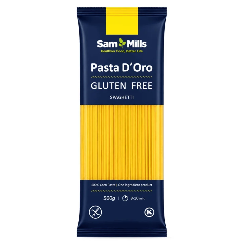 Sam Mills Pasta D’Oro Spaghetti Sans Gluten 500g Sam Mills Pasta D’Oro Spaghetti Sans Gluten 500g, pâtes longues 100% maïs.