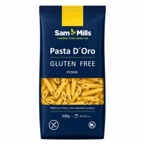 Sam Mills Pasta D’Oro Penne Sans Gluten 500g, pâtes penne 100% maïs.