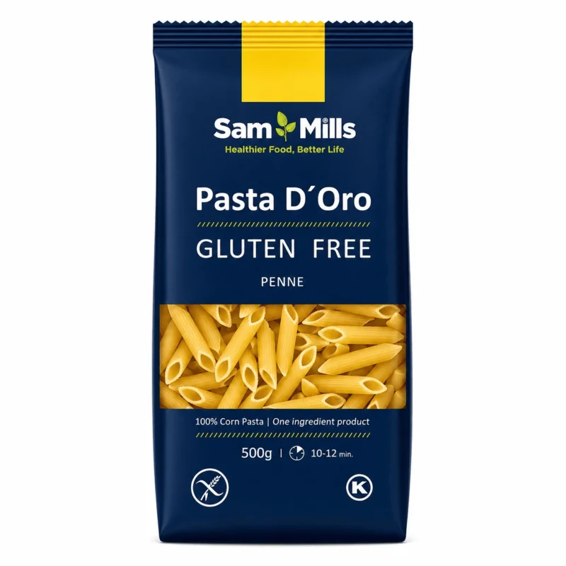Sam Mills Pasta D’Oro Penne Sans Gluten 500g Sam Mills Pasta D’Oro Penne Sans Gluten 500g, pâtes penne 100% maïs.