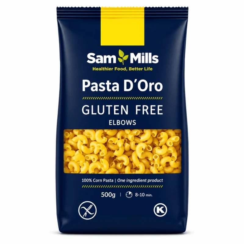Sam Mills Pasta D’Oro Elbows Sans Gluten 500g Sam Mills Pasta D’Oro Elbows Sans Gluten 500g, pâtes coudes 100% maïs.