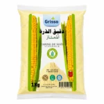 Grisso Farine de Maïs Supérieur Sans Gluten 1Kg en sachet transparent.