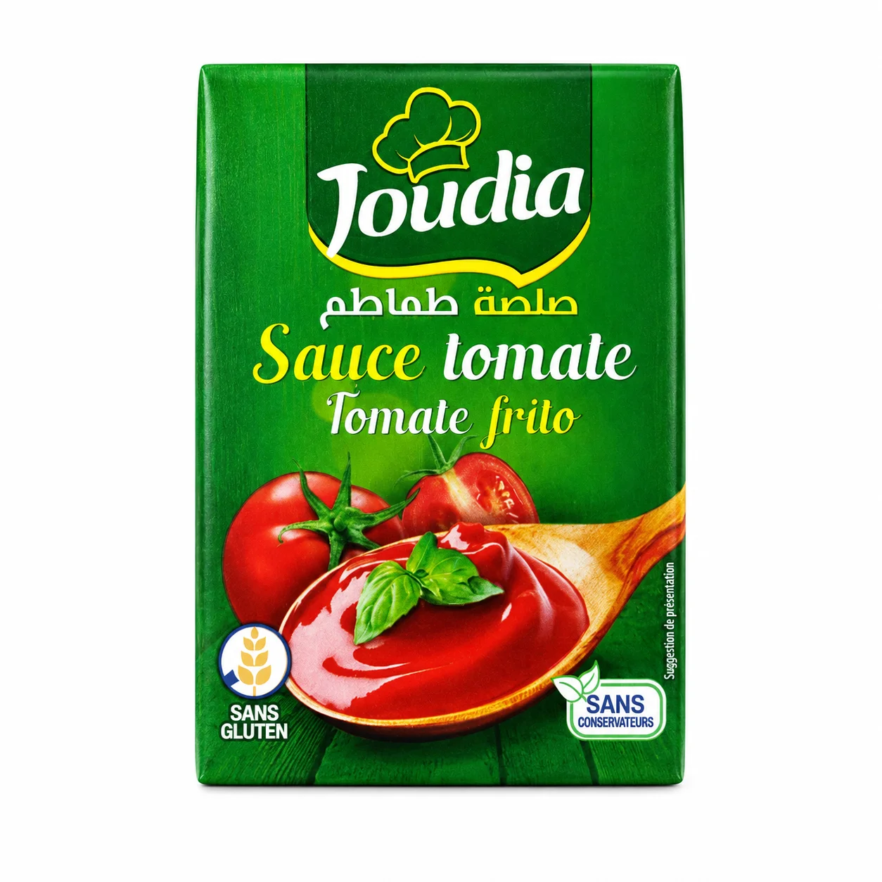 Joudia Sauce Tomate Sans Gluten 210g Joudia Sauce Tomate Sans Gluten 210g, tomate frito sans conservateurs.