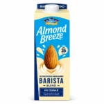 Blue Diamond Almond Breeze Barista Blend No Sugar 1L, boisson à l’amande pour café en brique beige et bleue.