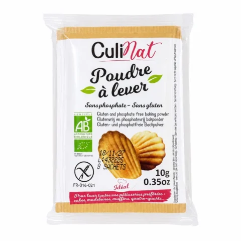 Culinat poudre à lever sans gluten 8 sachets de 10g fond blanc