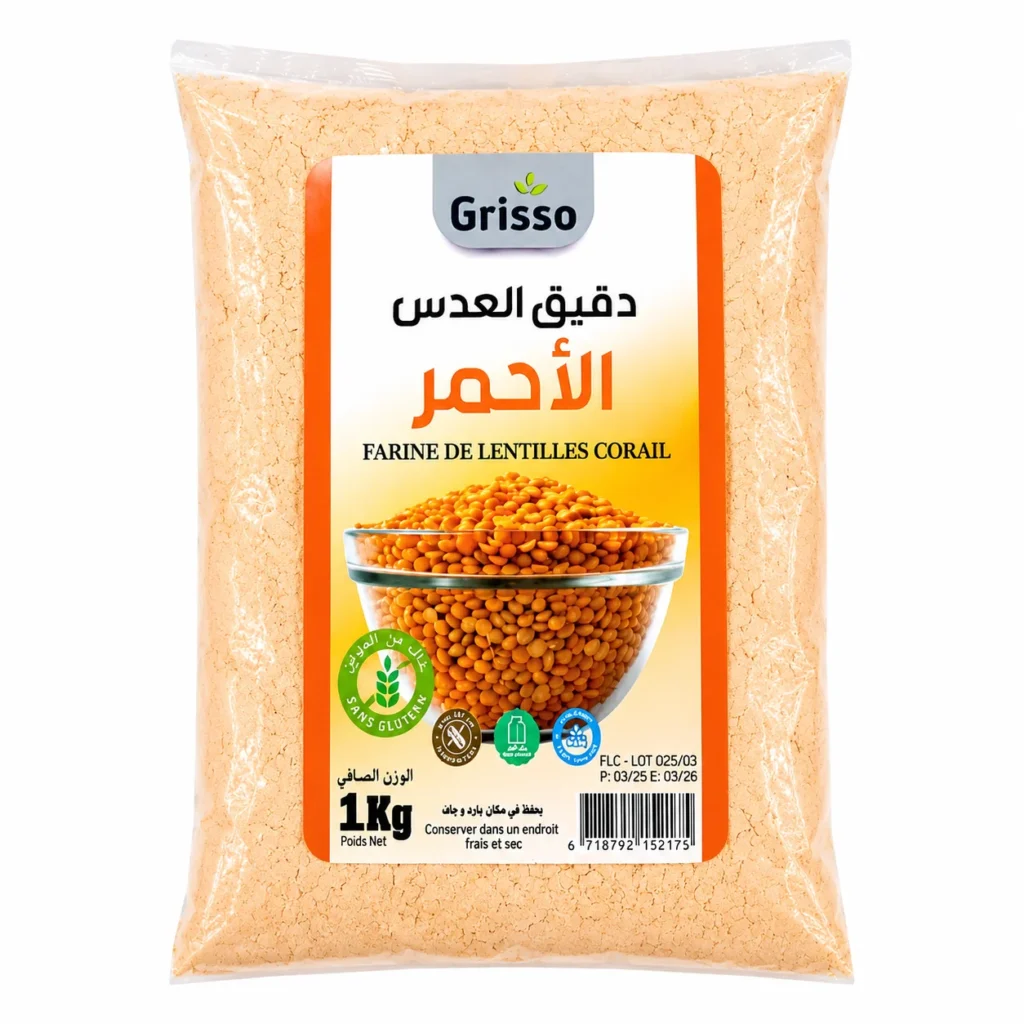 Grisso Farine de Lentilles Corail 1kg