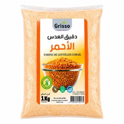 Grisso Farine de Lentilles Corail 1kg
