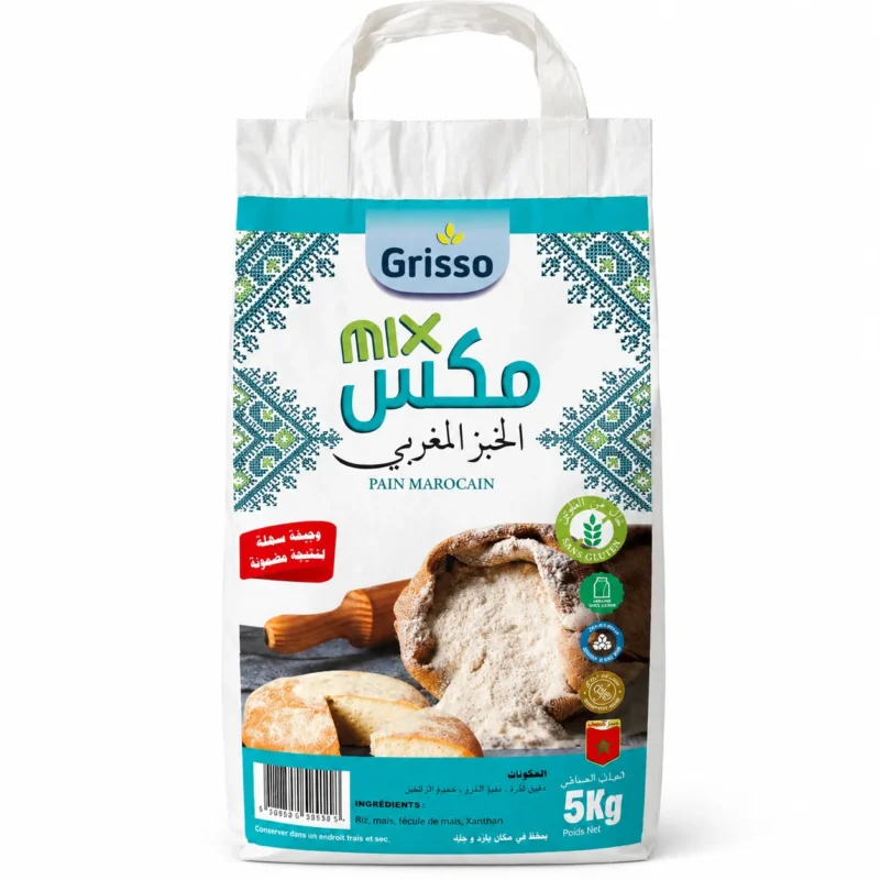 Grisso mix pain 5k Grisso mix pain marocain sans gluten 5kg sur fond blanc