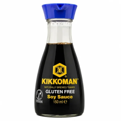 Kikkoman sauce soja tamari sans gluten 150ml bouteille noire avec bouchon bleu