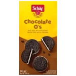 Schär Chocolate O’s 165g, biscuits sans gluten au cacao fourrés à la crème de lait.