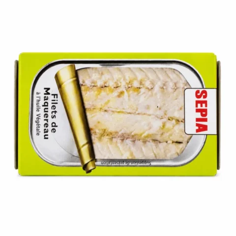 Boîte Sepia filets de maquereau à l’huile végétale sans gluten 125g
