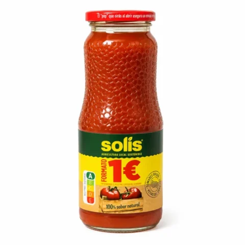 Bocal Solis sauce tomate sans gluten 340g sur fond blanc