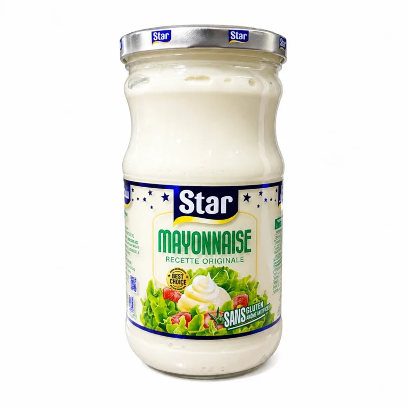 Star mayonnaise 330 ml Pot de mayonnaise Star sans gluten 330ml sur fond blanc