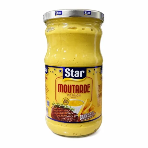 Pot de moutarde Star sans gluten 730g sur fond blanc