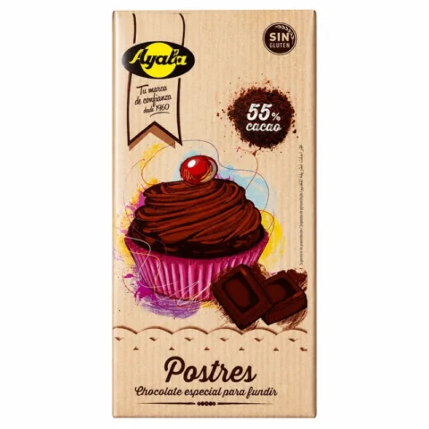 Tablette Ayala Postres chocolat spécial dessert 55 % cacao sans gluten 200 g