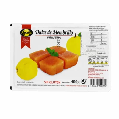 Ayala Dulce de Membrillo sans gluten 400g sur fond blanc