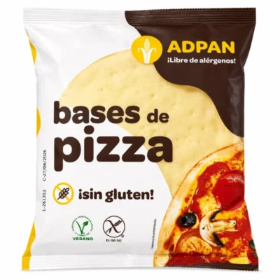 Bases de pizza ADPAN sans gluten 300 g sur fond blanc