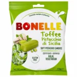 Sachet Bonelle Toffee Pistache de Sicile sans gluten 150g sur fond blanc