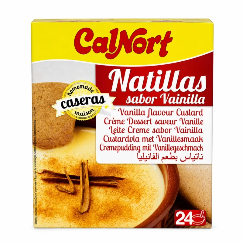 calnort creme dessert saveur vanille Boîte CalNort crème dessert saveur vanille sans gluten 3x40g sur fond blanc
