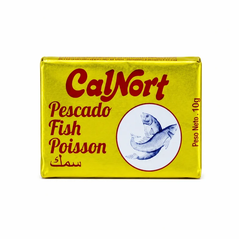 calnort poisson Cube de bouillon CalNort saveur poisson sans gluten 10g sur fond blanc