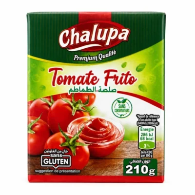 Chalupa tomate frito sans gluten 210g sauce tomate en brique verte et rouge