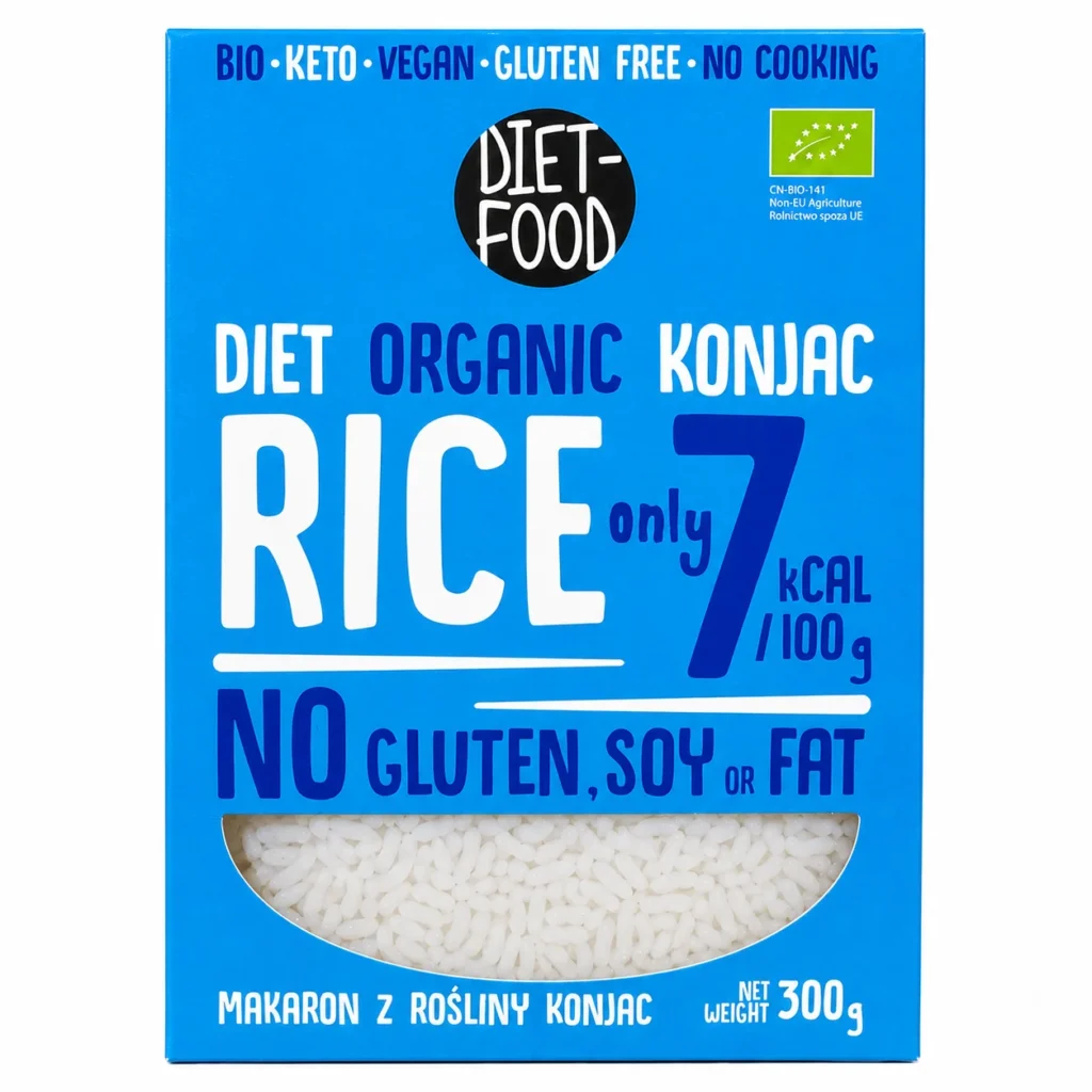 Diet Food Riz de Konjac Bio sans gluten 300g emballage bleu