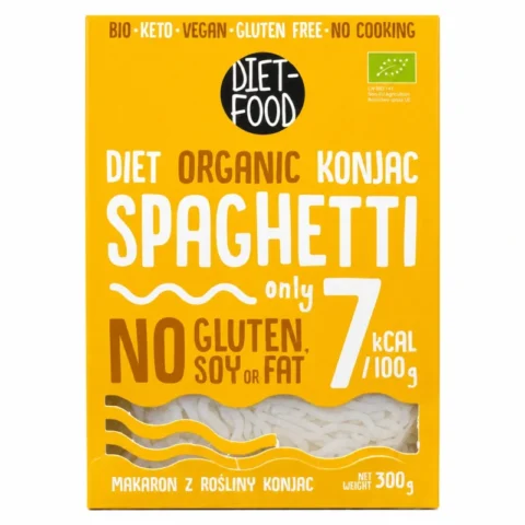 Diet Food Konjac Spaghetti Bio sans gluten 300g emballage jaune