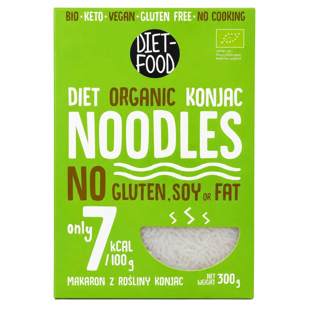 Diet Food Konjac Noodles Bio sans gluten 300g emballage vert