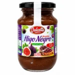 Pot de confiture de figue noire Dulcetto 330g sans sucres ajoutés et sans gluten sur fond blanc