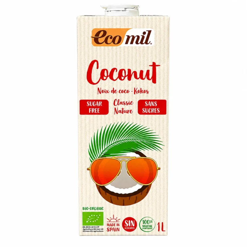 ecomil coconut classic Boisson végétale Ecomil Coconut Classic Nature 1L sans gluten sur fond blanc