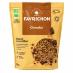 Favrichon muesli croustillant chocolat bio sans gluten 1kg emballage beige et marron